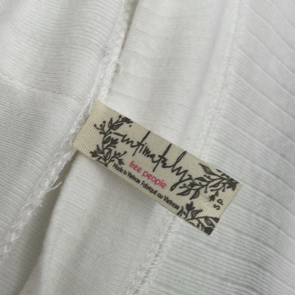 Intimately Free People White Fitted Ribbed Cotton Long Sleeve Top - Size S - Picture 3 of 5